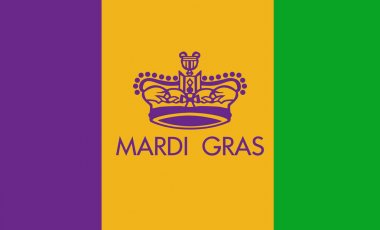 Mardi Gras yeni Orleans Louisiana tipografi üzerinde beyaz izole
