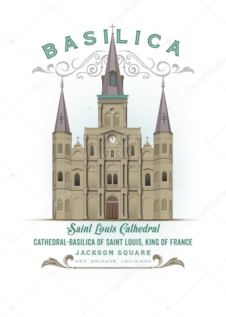 Digital handcrafted artwork of culture in French Quarter, New Orleans, Louisiana