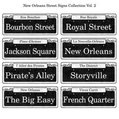New Orleans Street Signs Collection for Wedding Table Cards clipart