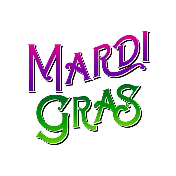 Mardi gras new orlean louisiana typografie isoliert auf weiß — Stockfoto
