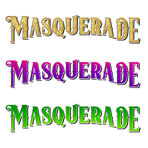 Mardi Gras Masquerade Nueva Orleans Tipografía Diseño aislado en blanco — Foto de Stock