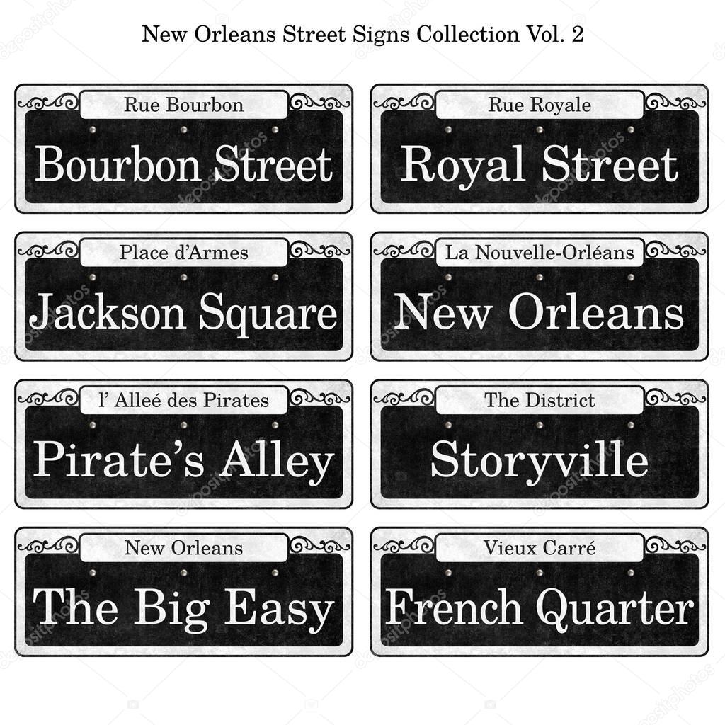 New Orleans Louisiana French Quarter street sign collection