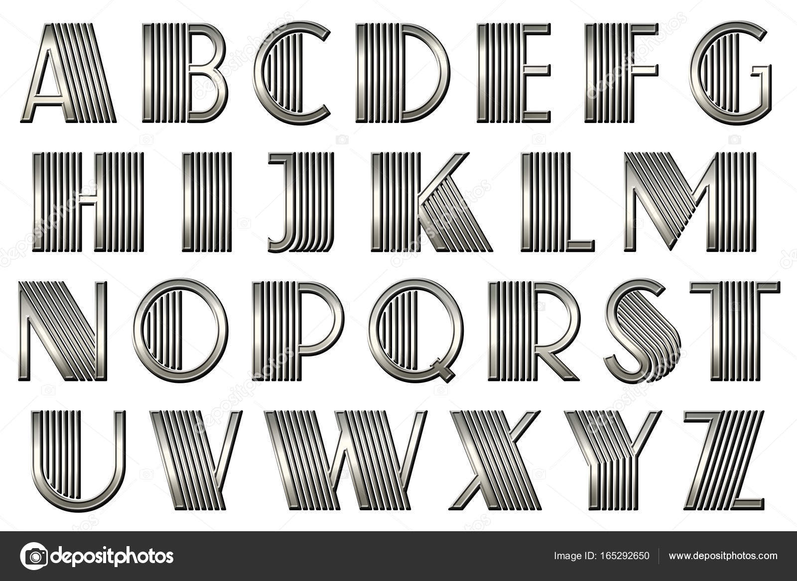 Gatsby Art Deco Alphabet Collection Letters Stock Photo by