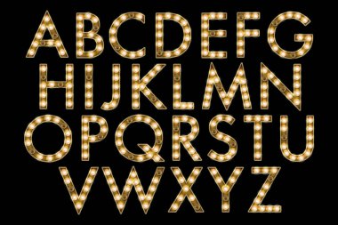 Broadway Marquee Lights Alphabet Collection Letters clipart