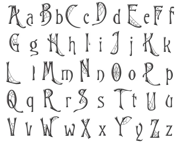 Cobweb alfabeto colección cartas —  Fotos de Stock