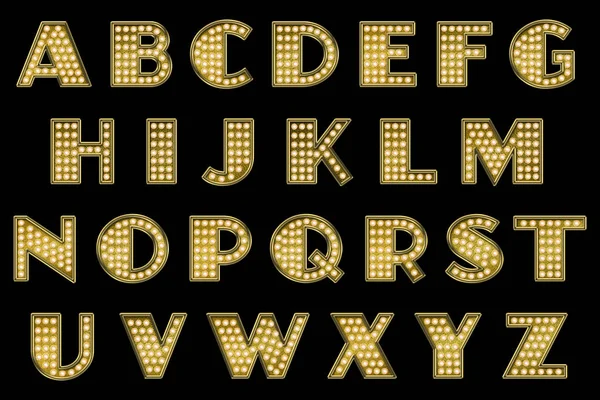 Letras da coleção do alfabeto de Vaudeville Marquee — Fotografia de Stock