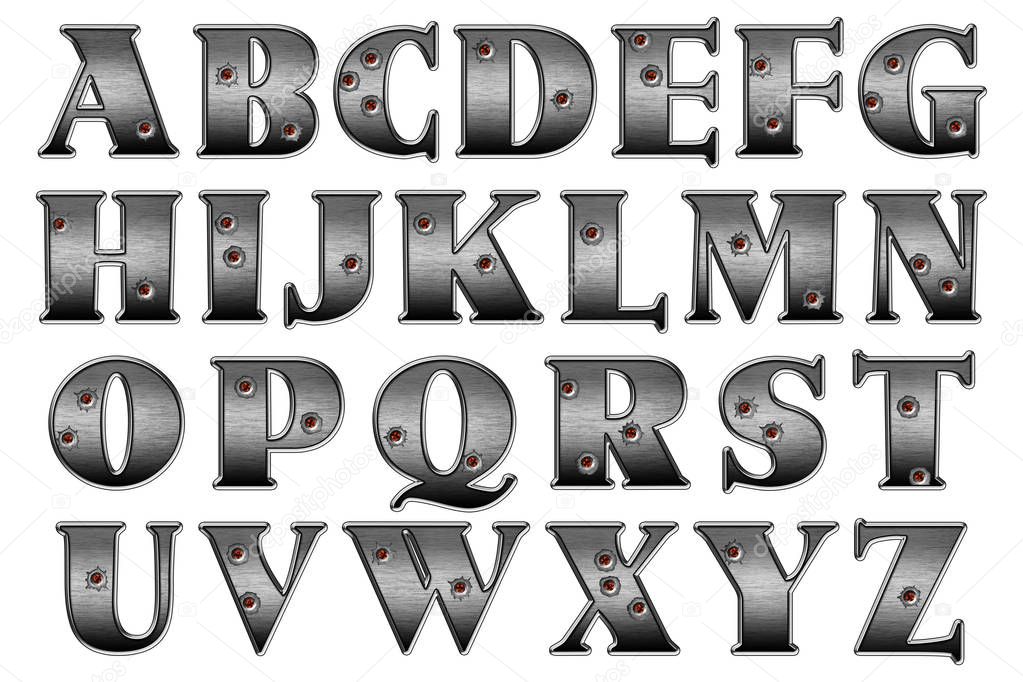 Fedora Bandit Gangster Alphabet Collection Letters