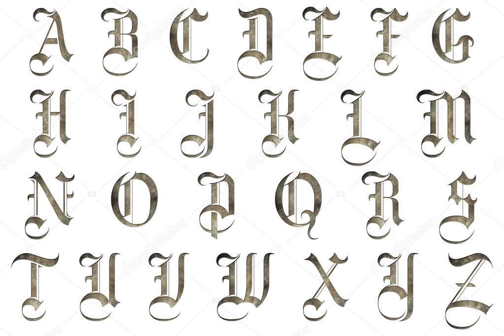 Medieval Renaissance Gothic Alphabet Collection Letters