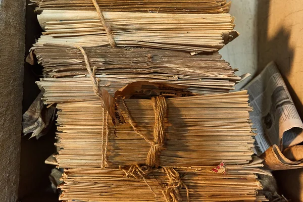 stack of old newspapers