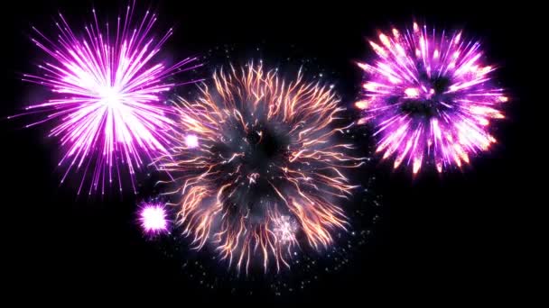 Háttérköszönés Tűzijáték — Stock videók