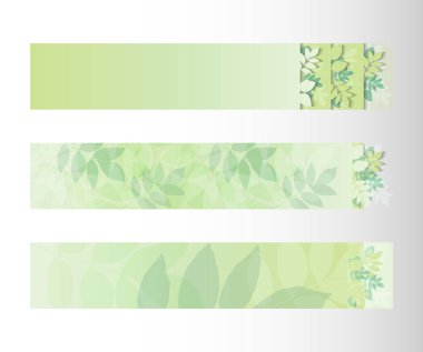 Yeşillik afiş kümesi, açık yeşil renkleri