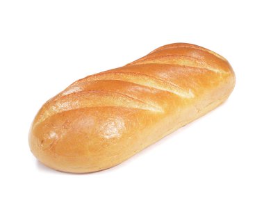 Beyaz bir arka plan üzerinde beyaz ekmek yatıyor