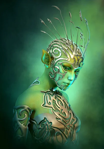 Alien Fashion Style, 3d CG — Stock Photo, Image