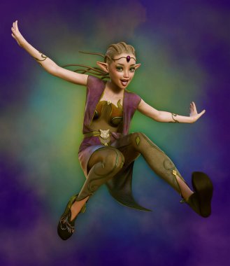 Zıplayan bir perinin 3D bilgisayar grafikleri