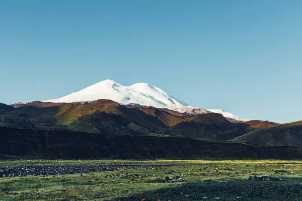 Elbrus Green Hills Meadow Sunny Day Elbrus Region Northen Caucasus — Stock Photo, Image
