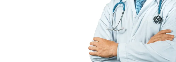 Professionella Läkare Med Stetoskop Hälso Och Medicin Konceptet Isolerade — Stockfoto