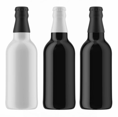 siyah ve beyaz soğuk bira şişesi