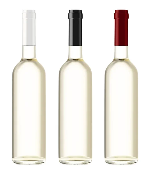Vino botellas transparentes — Foto de Stock