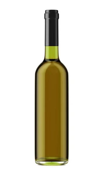 Wein transparente grüne Flasche — Stockfoto