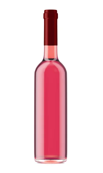 Růžové víno láhev — Stock fotografie