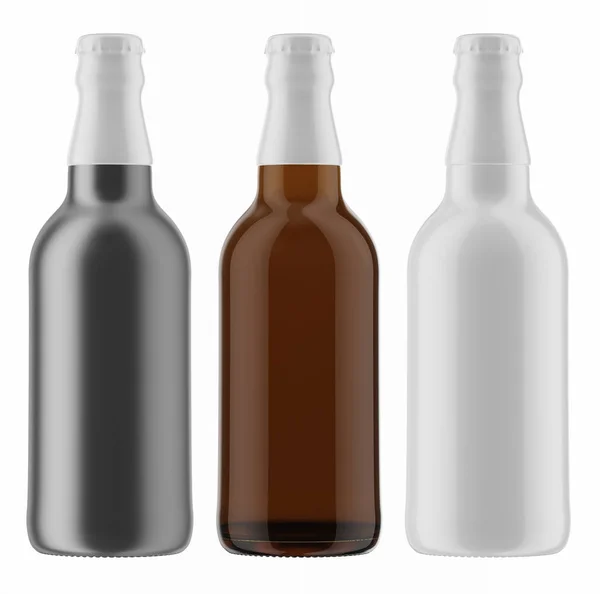 Coloridas botellas de cerveza fría —  Fotos de Stock