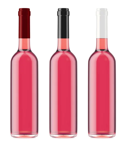 와인 핑크 투명 병 — 스톡 사진