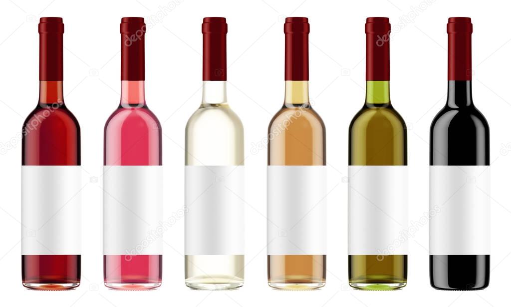 wine colorful transparent bottles 