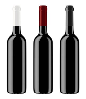 Şarap siyah şeffaf şişe 