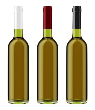 yeşil şeffaf şişe şarap 