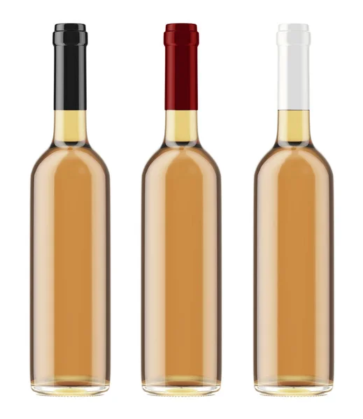 Vino beige botellas transparentes — Foto de Stock
