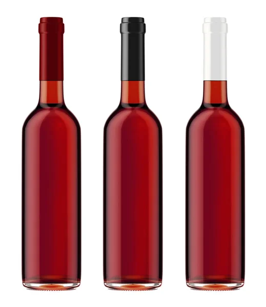 Wine red transparent bottles — Stock Photo, Image