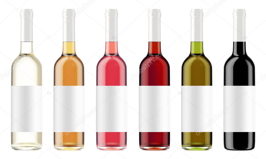wine colorful transparent bottles 