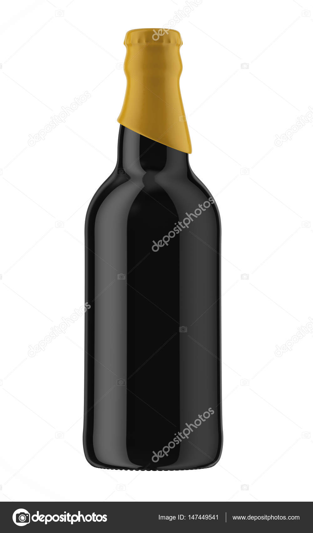 Yellow Top On Black Bottle Of Beer Stock Photo C Vareika Tamara
