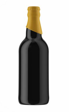 siyah bira şişe üzerinde sarı top
