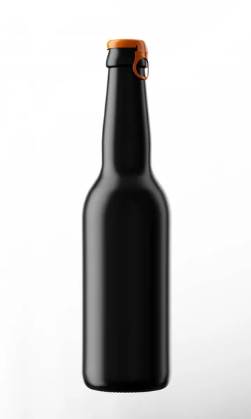 Schwarze Flasche Bier — Stockfoto