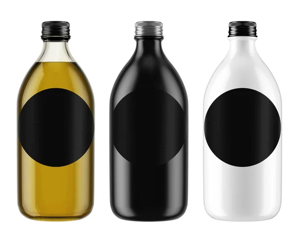 cam şişeler siyah yuvarlak etiketleri