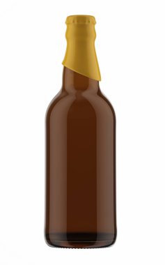 sarı kahverengi şişe bira üstte