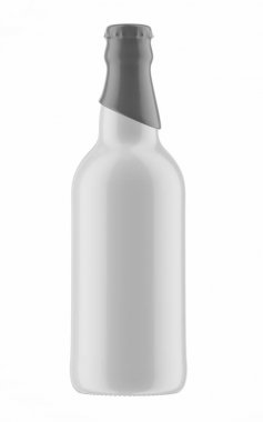 gri beyaz şişe bira üstte