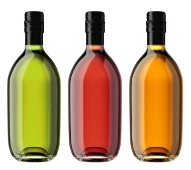 renkli viski şişeleri kümesi