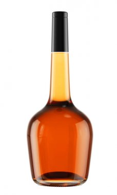 Siyah top ile şeffaf konyak şişesi 