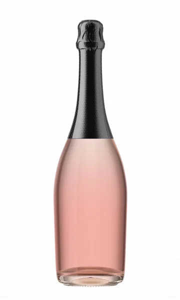 Černý top na průhlednou láhev šampaňského — Stock fotografie
