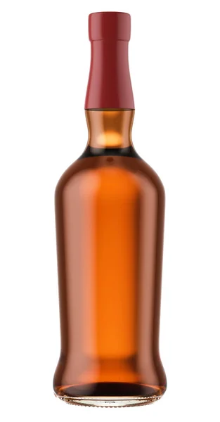 Bottiglia di whisky con tappo rosso — Foto Stock
