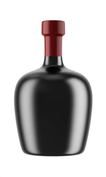 Kırmızı top ile konyak şişesi 