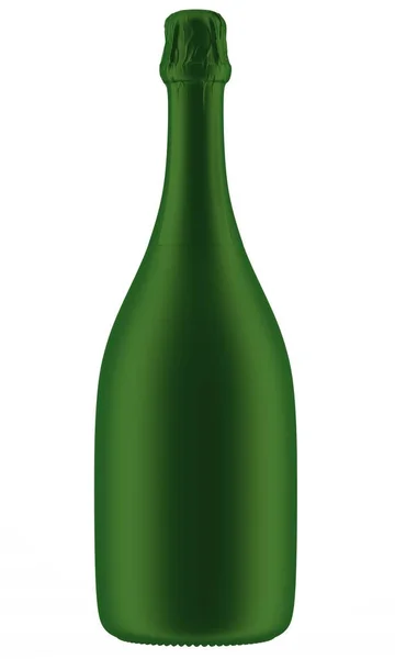 Botella de champán verde — Foto de Stock