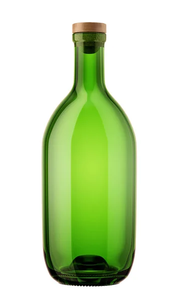 Zeleného louhu láhve s dřevěnými korek — Stock fotografie