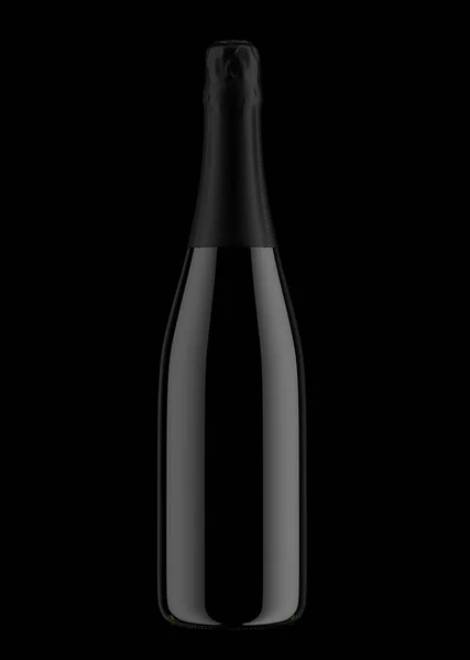 Garrafa de champanhe preto — Fotografia de Stock