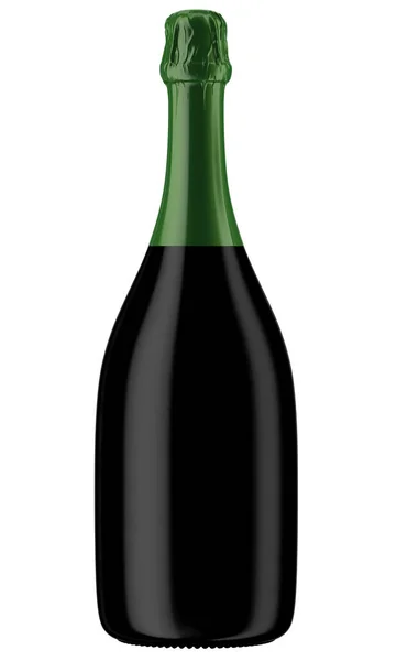 Grünes Oberteil auf Champagnerflasche — Stockfoto