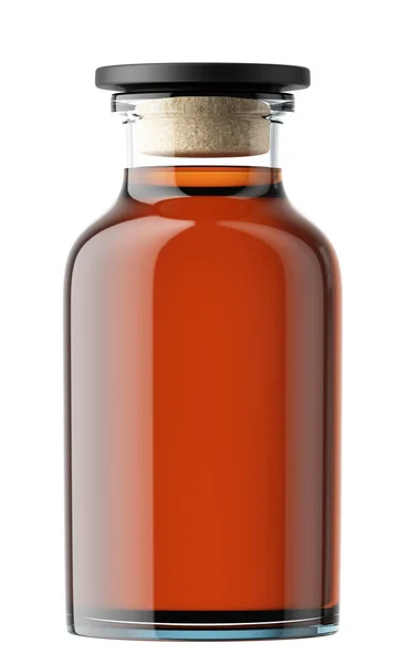 Plné skleněná láhev s jablečným džusem — Stock fotografie