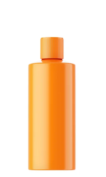 Turuncu plastik kozmetik şişe kapağı ile — Stok fotoğraf