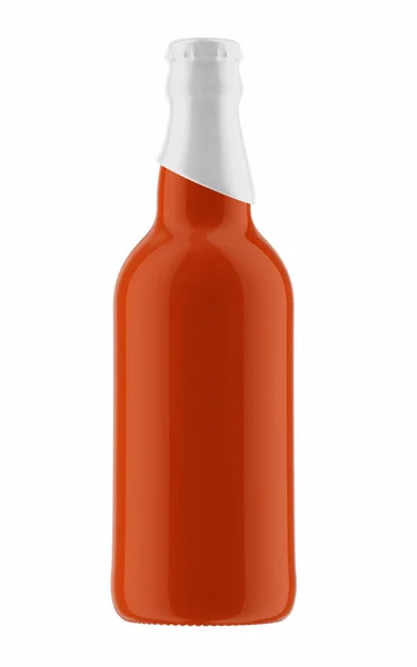 White top on orange bottle of beer — Stock Photo, Image